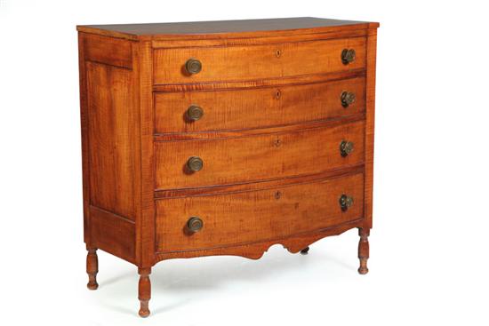 FEDERAL BOWFRONT CHEST OF DRAWERS  1214c4
