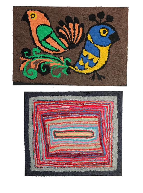 TWO HOOKED RAG RUGS American 121503