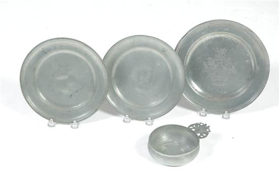 FOUR PIECES OF PEWTER Nineteenth 12150e
