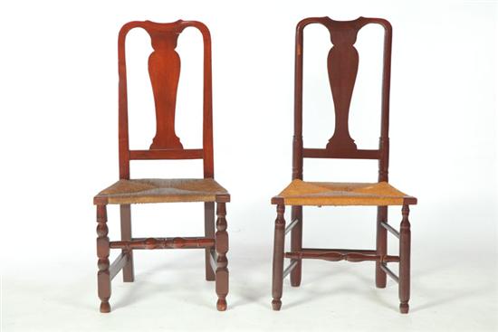 TWO COUNTRY QUEEN ANNE SIDE CHAIRS  121512
