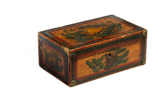 DECORATED BOX.  American  mid 19th