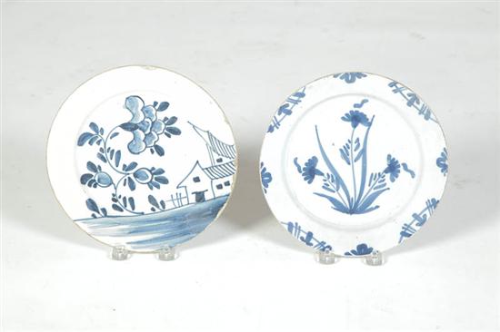 TWO DELFT PLATES England 18th 121530