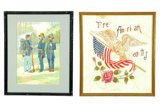 TWO FRAMED ITEMS A watercolor 12159a