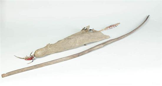 AMERICAN INDIAN BOW AND ARROW.  Early