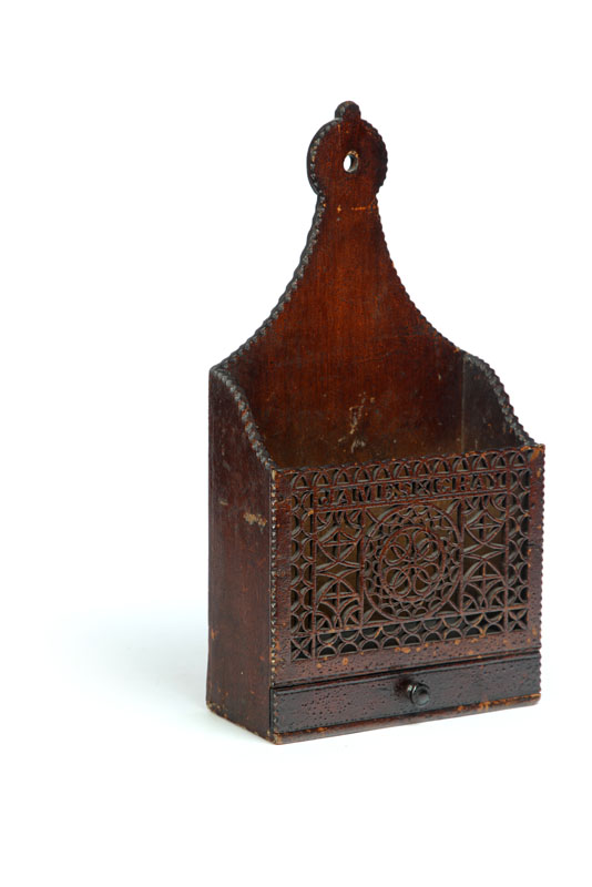 CARVED WALL BOX.  American  2nd