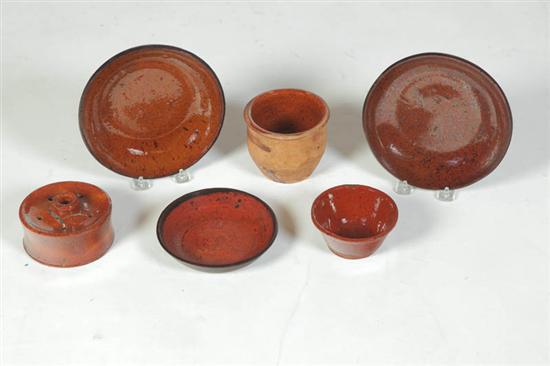SIX PIECES OF REDWARE American 1215bf