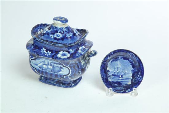 HISTORICAL BLUE STAFFORDSHIRE SUGAR 1215d3