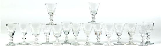 SIXTEEN WINE GLASSES.  American or English