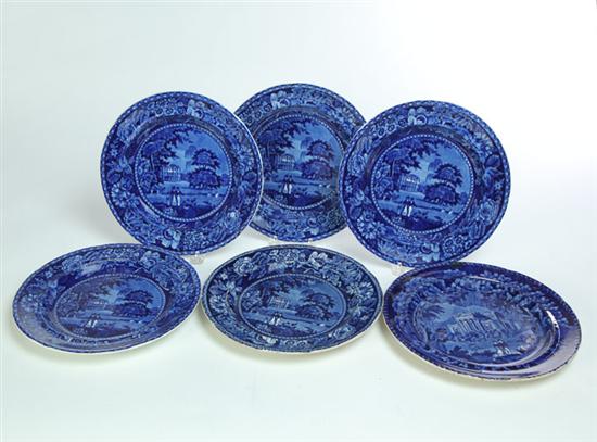 SIX HISTORICAL BLUE STAFFORDSHIRE 1215d1