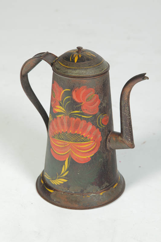 TOLE COFFEE POT.  American  1st