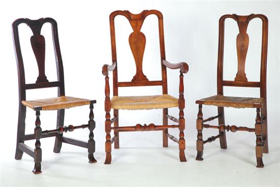  THREE QUEEN ANNE CHAIRS Probably 121628