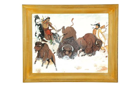 NATIVE AMERICAN BUFFALO HUNT BY