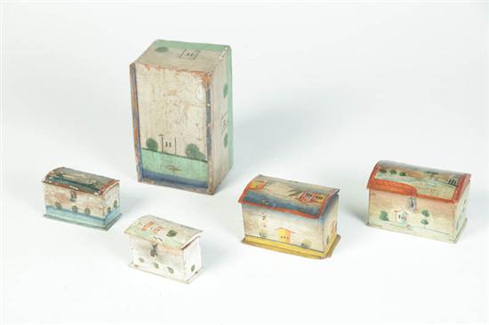 FIVE DECORATED BOXES Attributed 121649