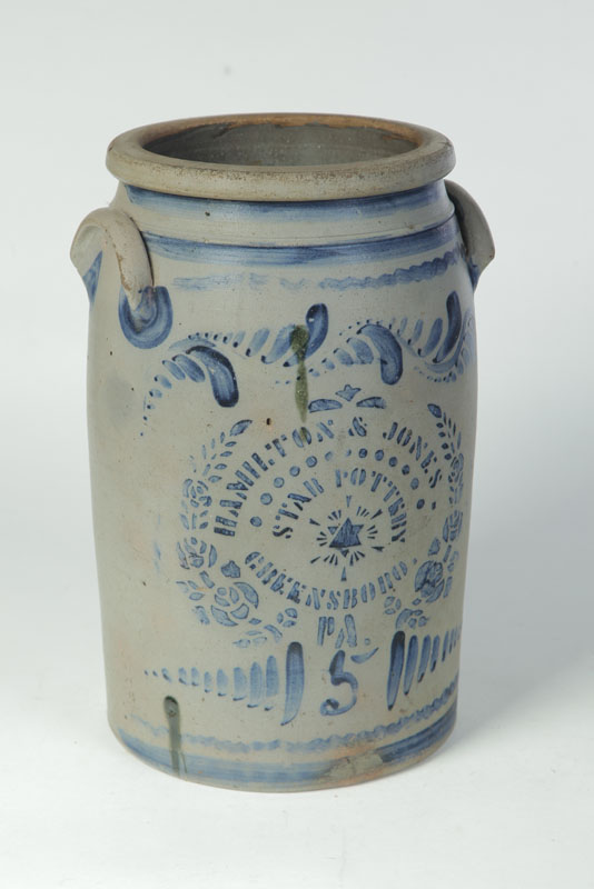 STONEWARE CHURN.  American  mid 19th