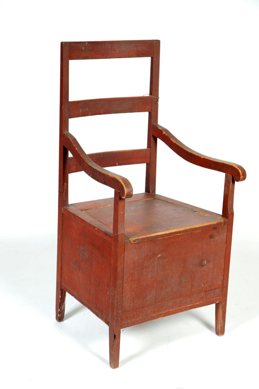 HIGH STYLE COUNTRY COMMODE CHAIR.