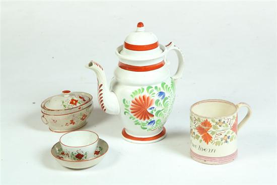 FOUR PIECES OF SOFTPASTE PORCELAIN.