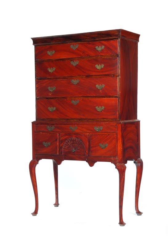 DECORATED HIGH CHEST OF DRAWERS  1216be