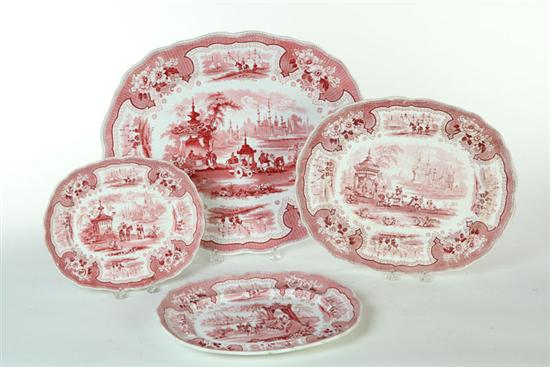  SET OF FOUR GRADUATED RED STAFFORDSHIRE 121701
