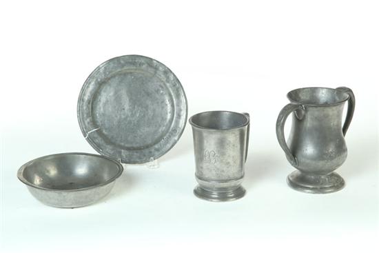 FOUR PIECES OF PEWTER American 12175e