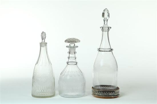 THREE DECANTERS AND A WINE COASTER  121776