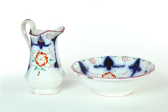 GROUP OF GAUDY IRONSTONE.  In a floral