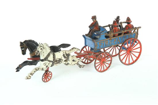 CAST IRON TOY FIRE PATROL WAGON.