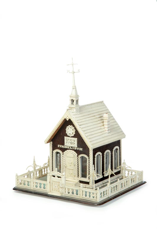 FOLK ART CARVING OF CHURCH BY CONRAD 12180c