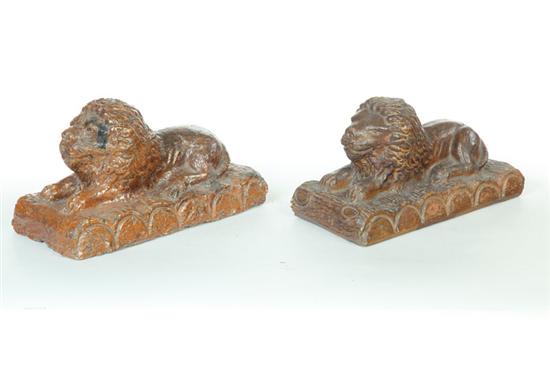 TWO SEWERTILE LIONS.  Ohio  possibly
