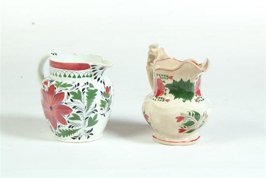 TWO GAUDY PITCHERS England 1st 12186a