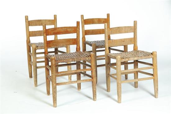 SET OF FOUR LADDERBACK SIDE CHAIRS  1218df