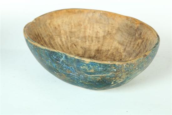 PAINTED TREEN BOWL.  American  19th