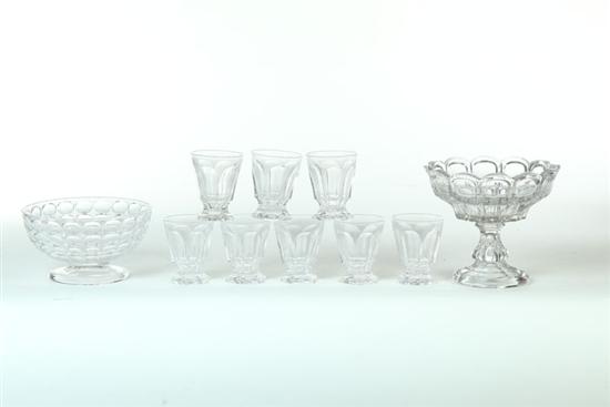 TEN PIECES OF GLASS.  Mid 19th