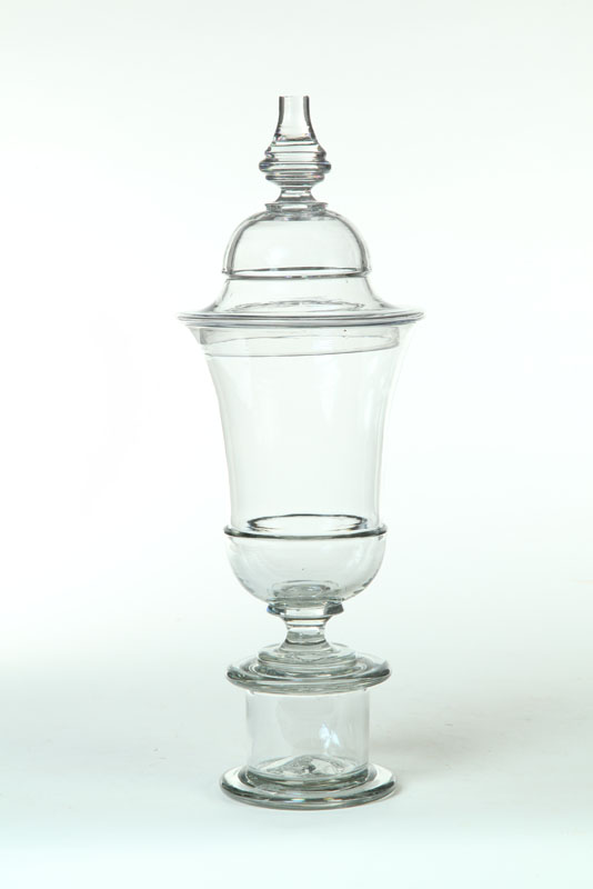 BLOWN GLASS APOTHECARY JAR.  American