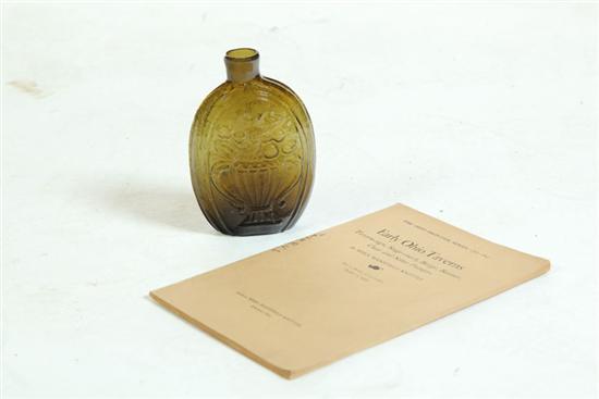 BOOKLET AND GLASS FLASK.  Early