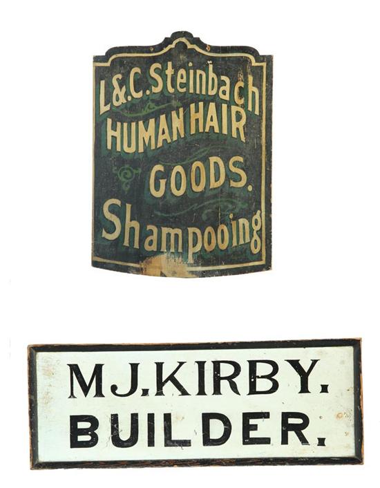 TWO TRADE SIGNS.  American  late 19th-early