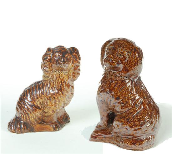 TWO SEWERTILE DOGS Ohio early 12199b