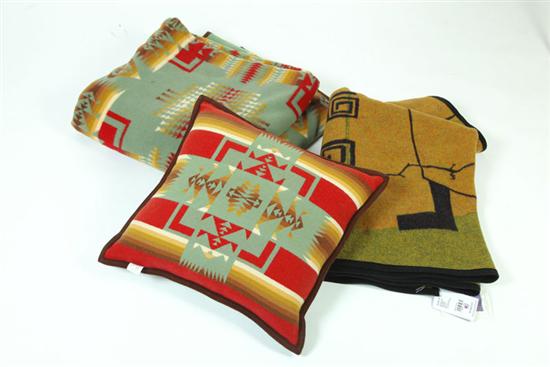 TWO PENDLETON BLANKETS AND A PILLOW  1219ad