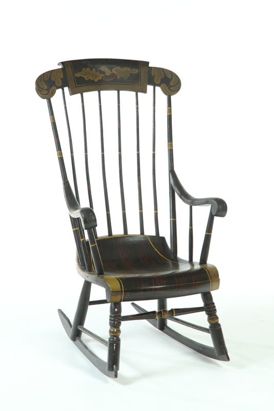 DECORATED ROCKING CHAIR.  American