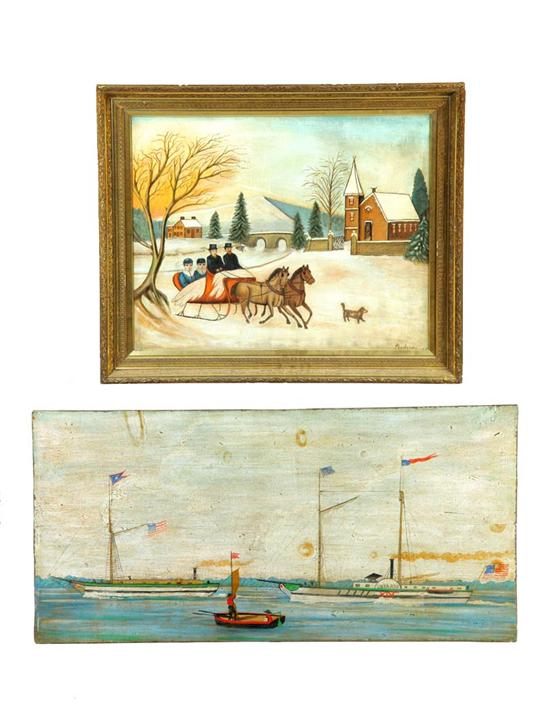 TWO PAINTINGS (AMERICAN  LATE 19TH