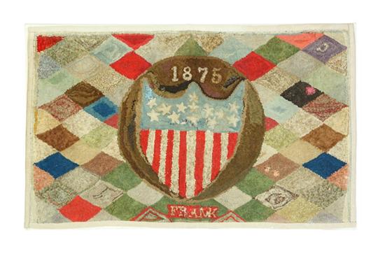 HOOKED RUG American ca 1875 121a1f