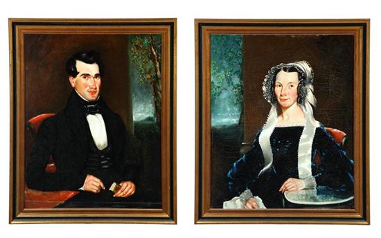 PAIR OF PORTRAITS AMERICAN SCHOOL 121a2a