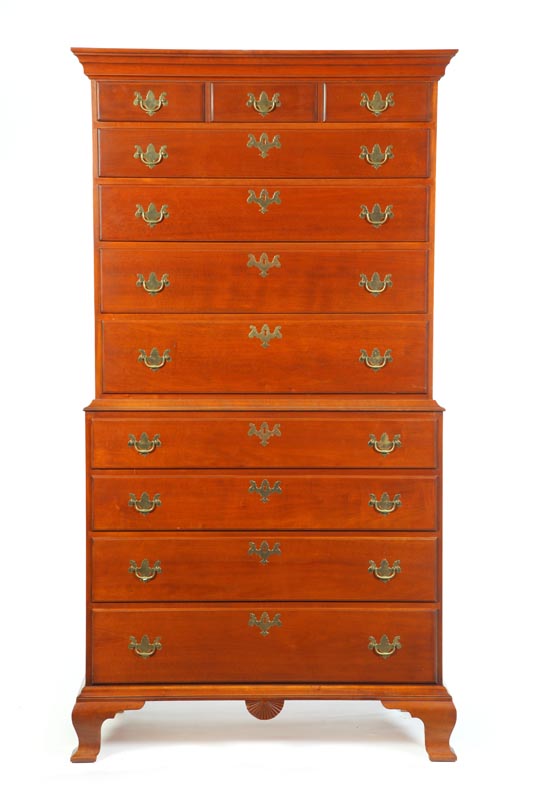 CHIPPENDALE STYLE CHEST ON CHEST  121a2b