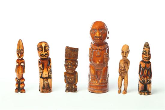 SIX IVORY CARVINGS.  Africa  1st half-20th