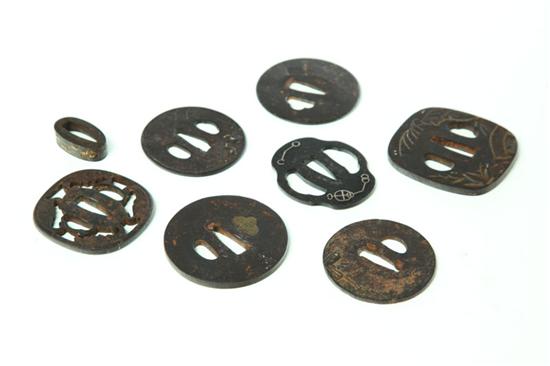 EIGHT SWORD FITTINGS.  Japan  probably