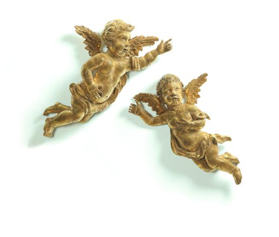 PAIR OF CHERUBIM.  Probably European