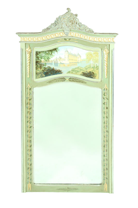 DECORATED MIRROR.  Twentieth century.