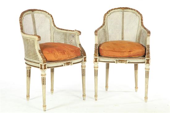 PAIR OF LOUIS XVI STYLE ARMCHAIRS  121b2d