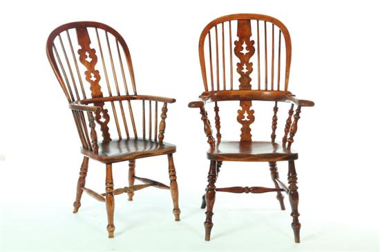 TWO WINDSOR ARMCHAIRS.  England  19th