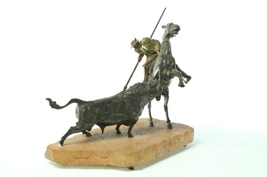 BRONZE OF BULL AND CAVALEIRO AMERICAN 121b8b