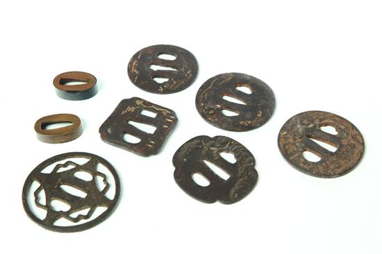 EIGHT SWORD FITTINGS.  Japan  probably